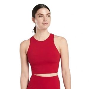 Athleta Conscious Crop Bra, size Large, cup size A-C, Candy Red